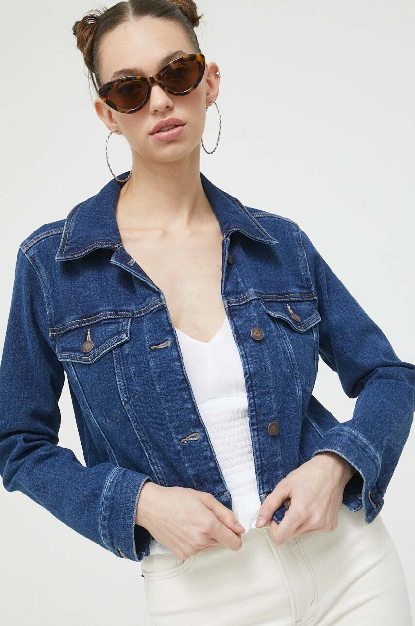 Hollister Co. Jeans jakna ženska mornarsko modra barva - Pepit.si