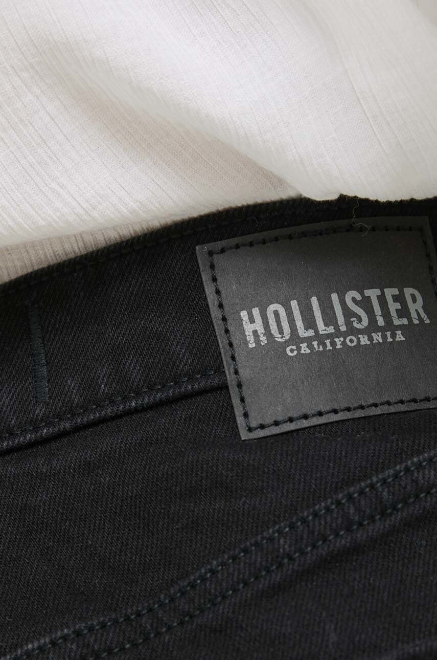 Hollister Co. Jeans kratke hlače ženski črna barva - Pepit.si