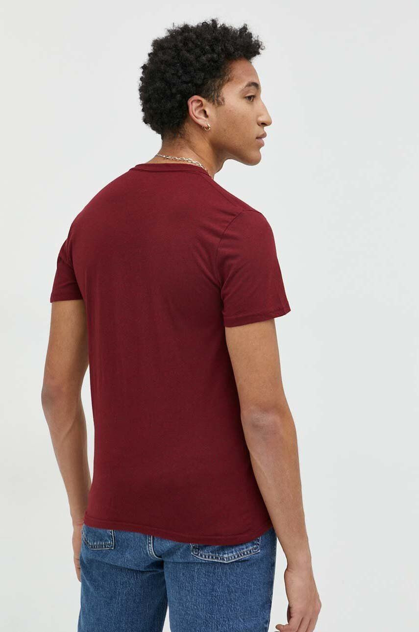 Hollister Co. Kratka majica moški bordo barva - Pepit.si