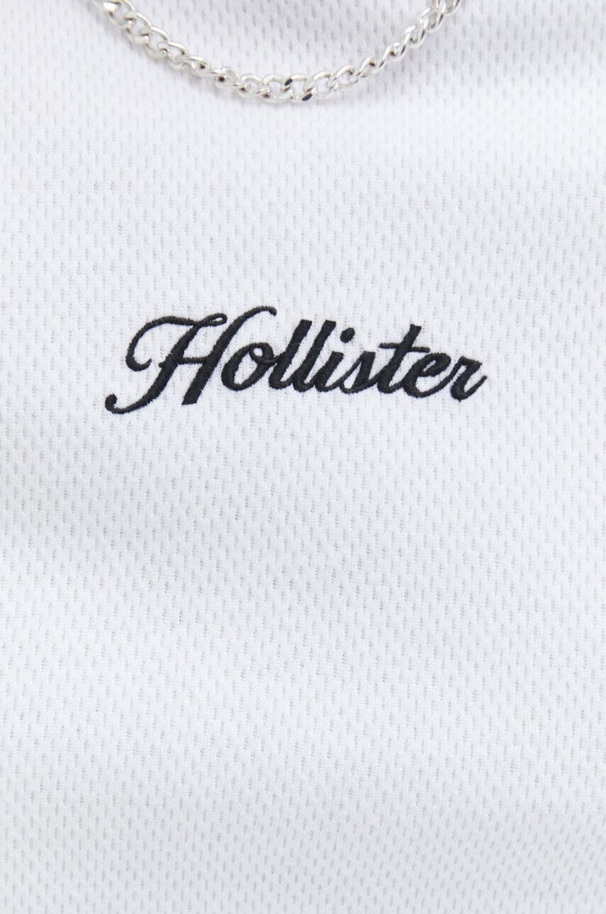 Hollister Co. Majica z dolgimi rokavi moški bela barva - Pepit.si