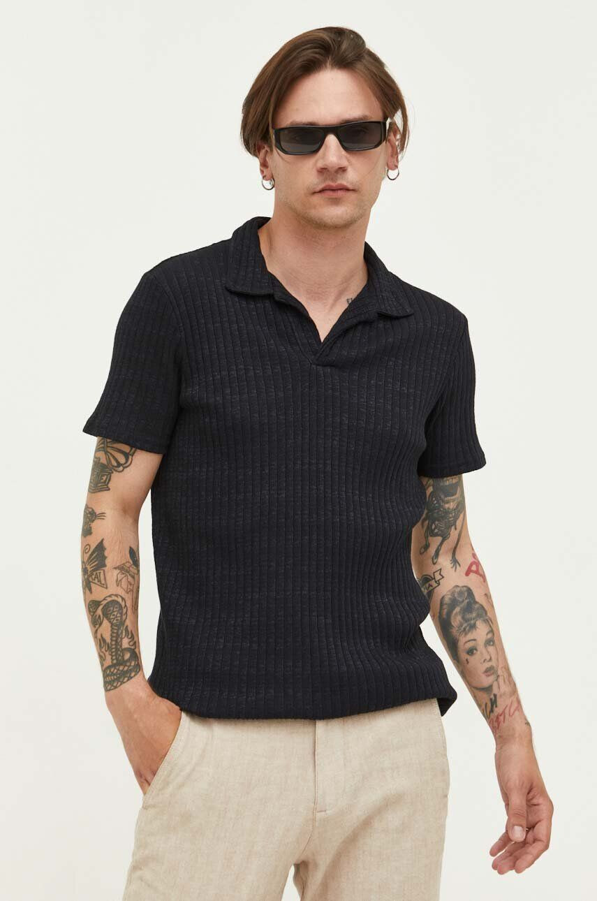 Hollister Co. Polo moški črna barva - Pepit.si