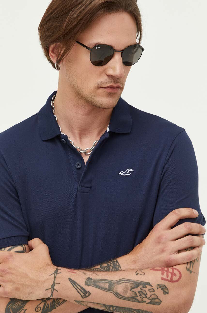 Hollister Co. Polo moški mornarsko modra barva - Pepit.si