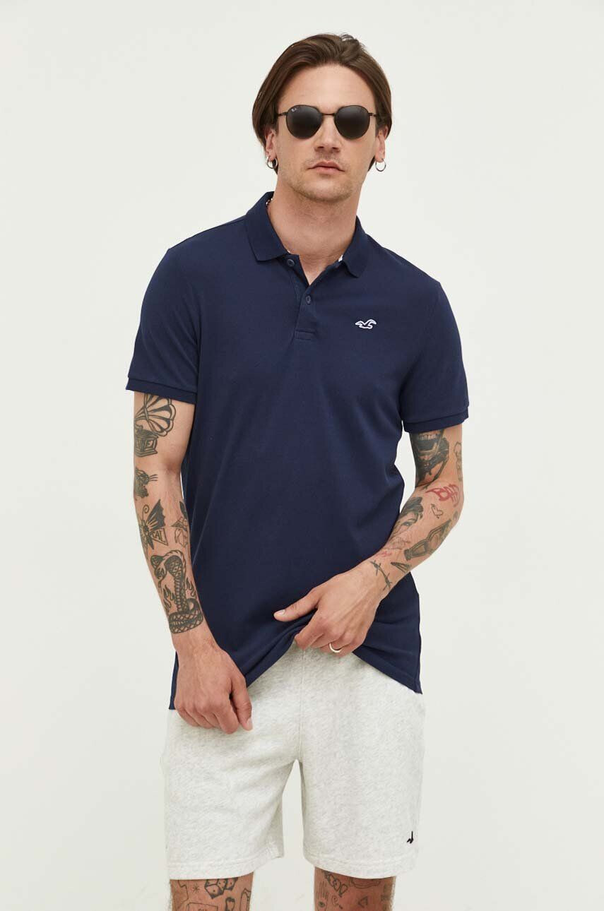 Hollister Co. Polo moški mornarsko modra barva - Pepit.si