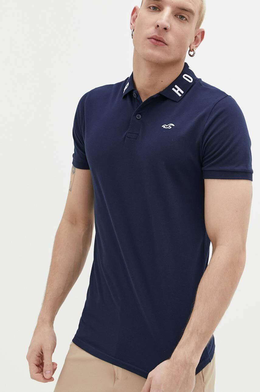 Hollister Co. Polo moški mornarsko modra barva - Pepit.si