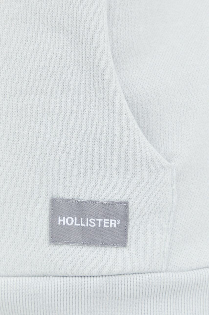 Hollister Co. Pulover moški siva barva s kapuco - Pepit.si