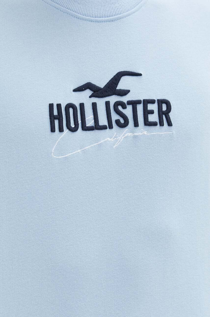 Hollister Co. Pulover ženska siva barva s kapuco - Pepit.si