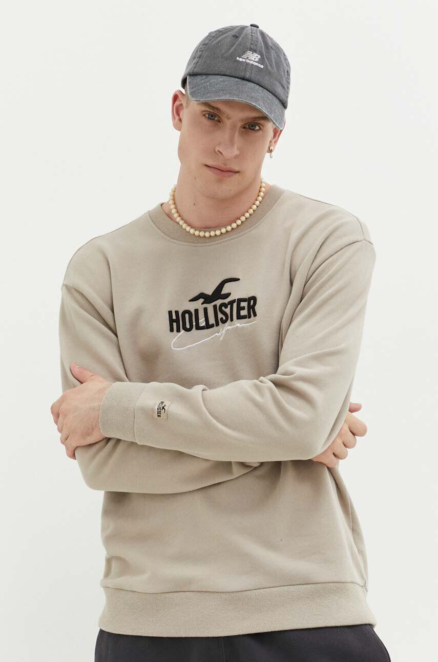 Hollister Co. Pulover moška bež barva - Pepit.si