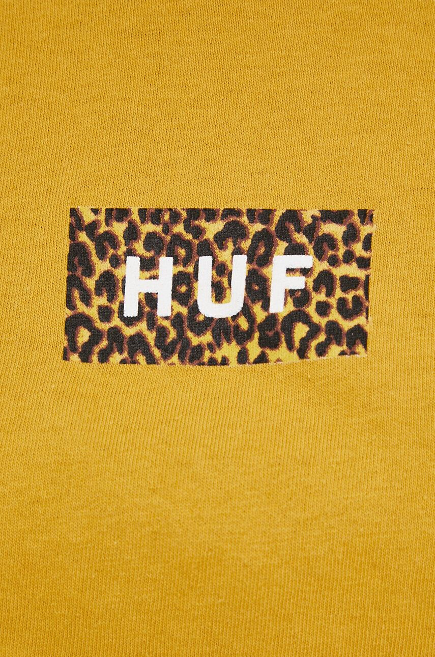 Huf Bombažen t-shirt rumena barva - Pepit.si