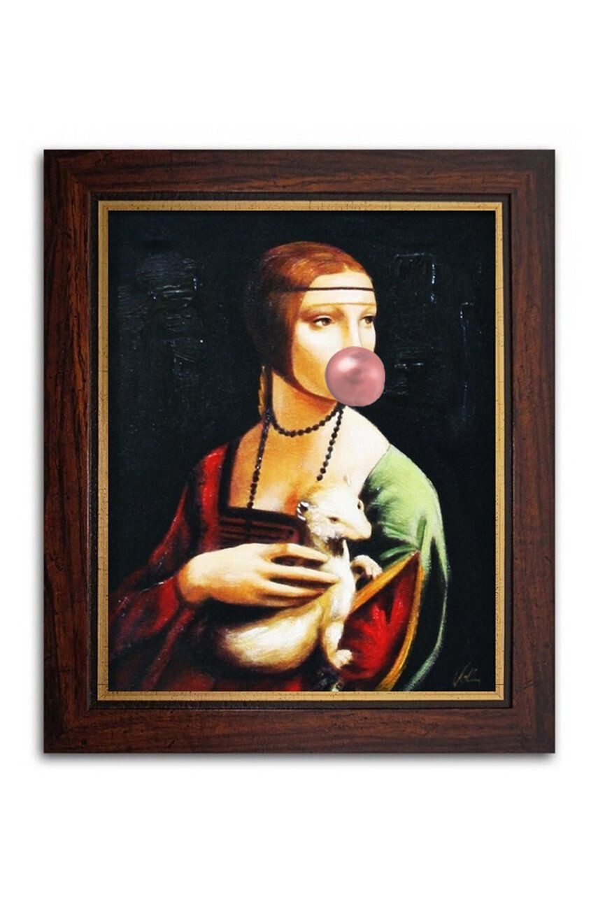 Inne Oljna slika v okvirju based on Leonardo Da Vinci – Lady with an Ermine - Pepit.si