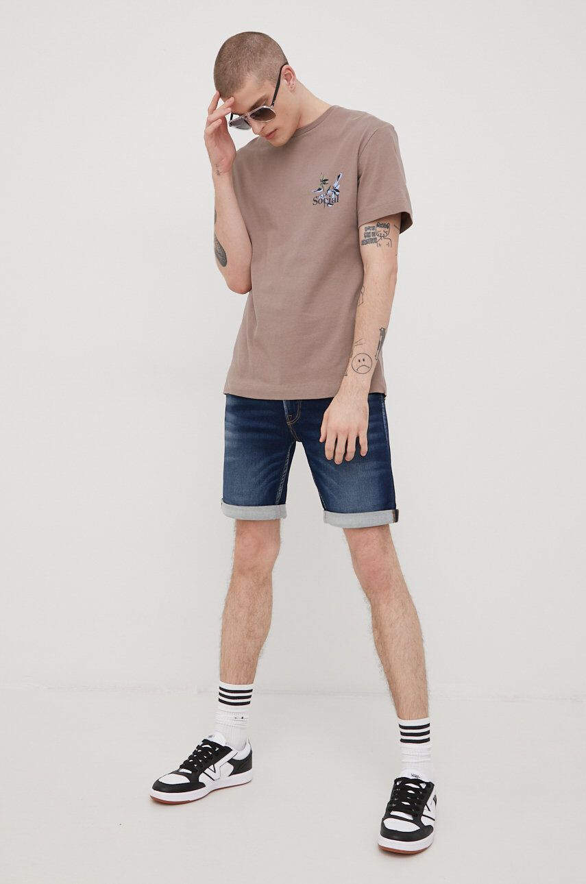 Jack & Jones Bombažen t-shirt bež barva - Pepit.si