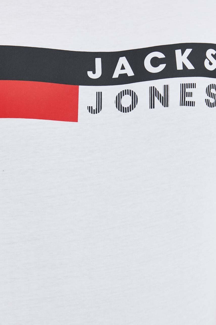 Jack & Jones Bombažna kratka majica JJECORP bela barva 12151955 - Pepit.si