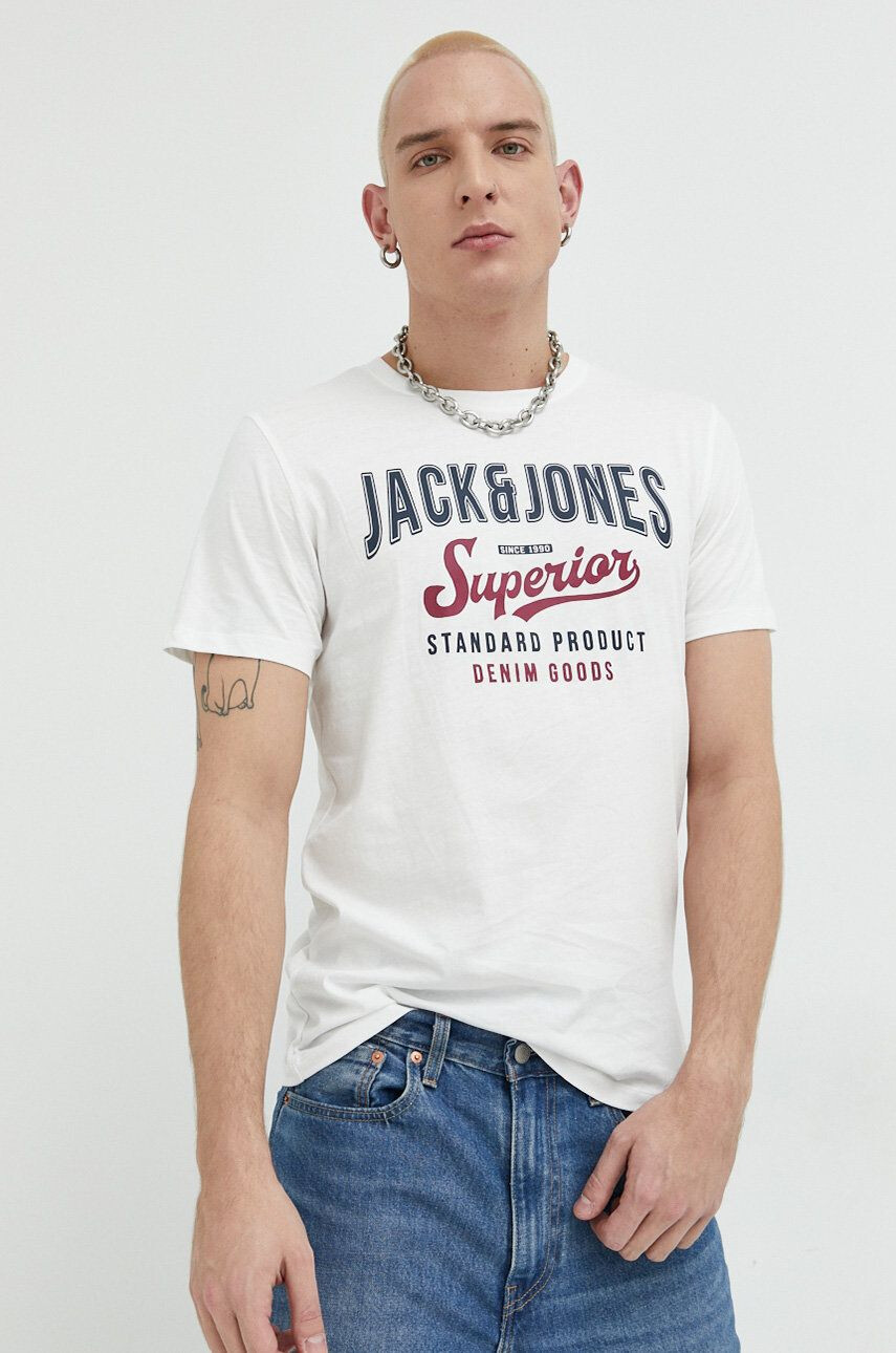 Jack & Jones Bombažna kratka majica JJELOGO - Pepit.si