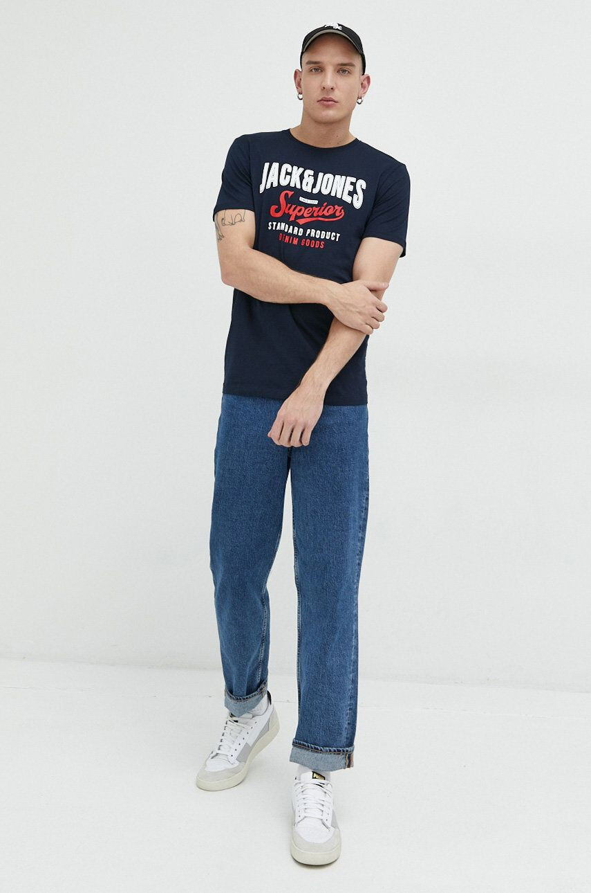 Jack & Jones Bombažna kratka majica JJELOGO - Pepit.si