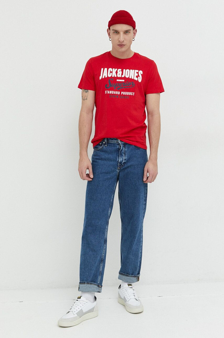 Jack & Jones Bombažna kratka majica JJELOGO - Pepit.si