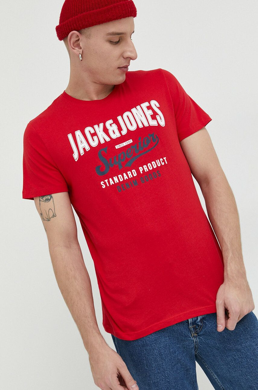 Jack & Jones Bombažna kratka majica JJELOGO - Pepit.si