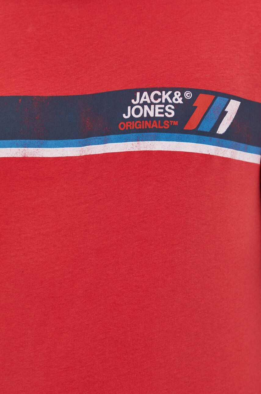 Jack & Jones Bombažna kratka majica Jornate rdeča barva - Pepit.si