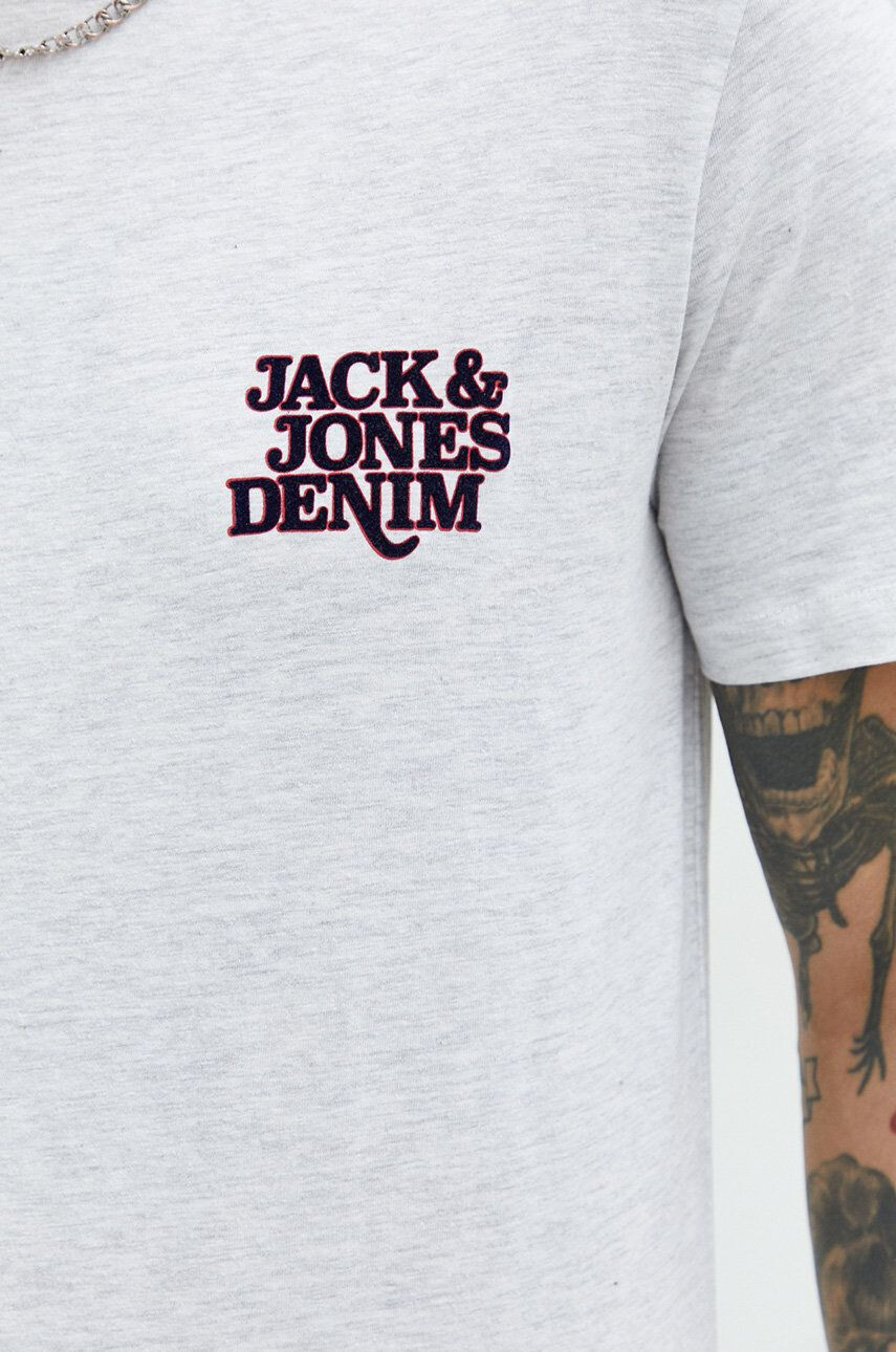 Jack & Jones Kratka majica moški siva barva - Pepit.si