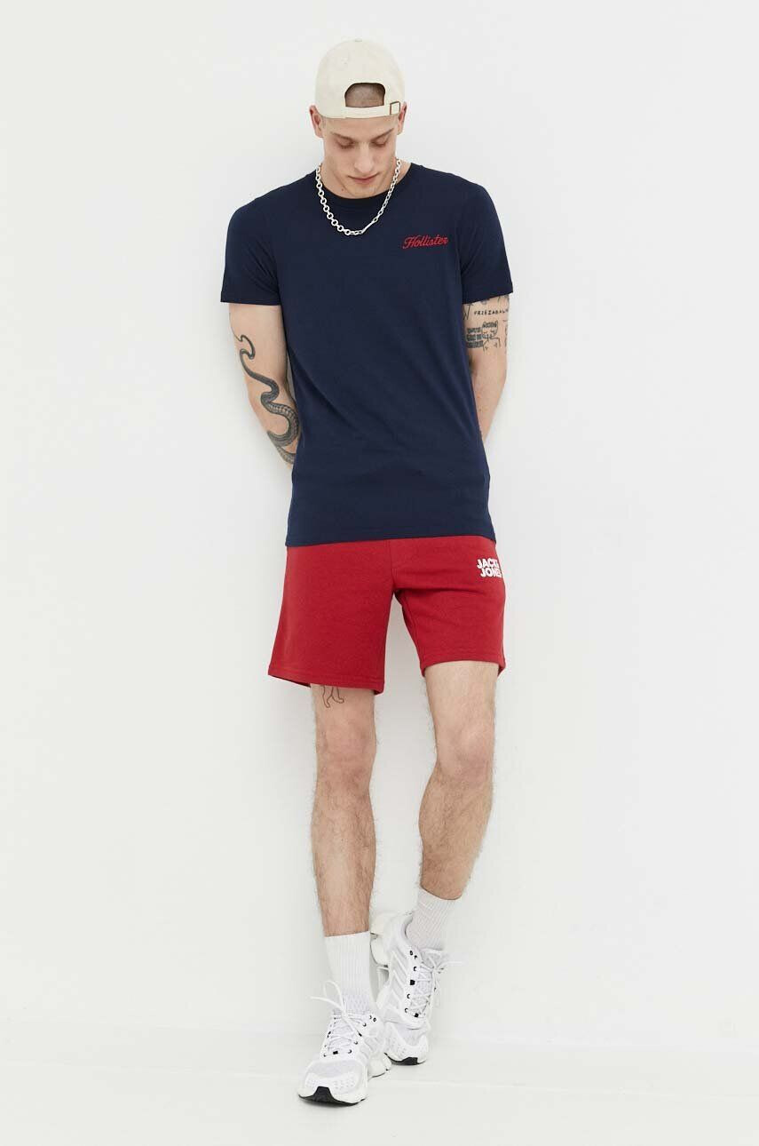 Jack & Jones Kratke hlače JPSTNEWSOFT moške rdeča barva 12228920 - Pepit.si