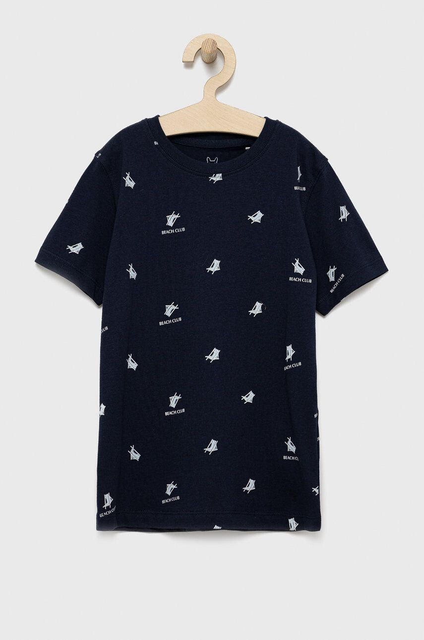 Jack & Jones Otroški bombažen t-shirt mornarsko modra barva - Pepit.si