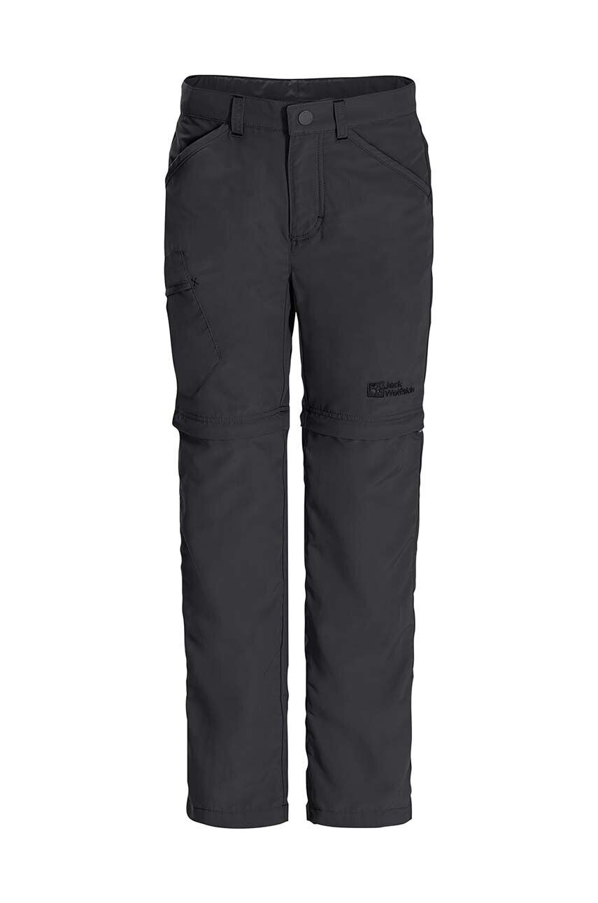 Jack Wolfskin Otroške hlače SAFARI ZIP OFF PANTS K črna barva - Pepit.si