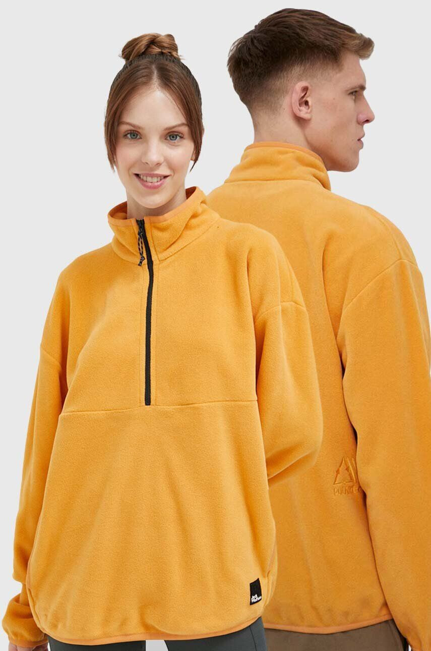 Jack Wolfskin Športni pulover Bockenheim Fleece oranžna barva - Pepit.si