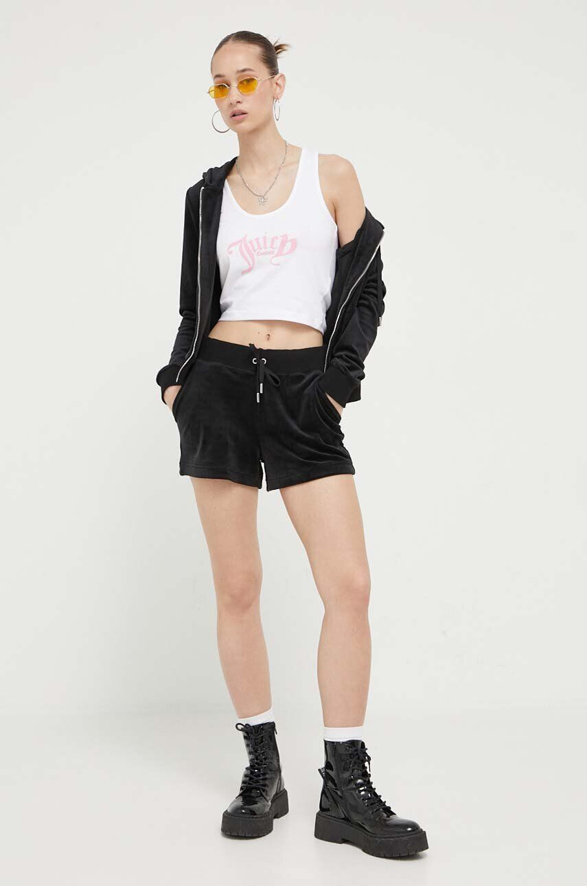 Juicy Couture Bombažen top bela barva - Pepit.si