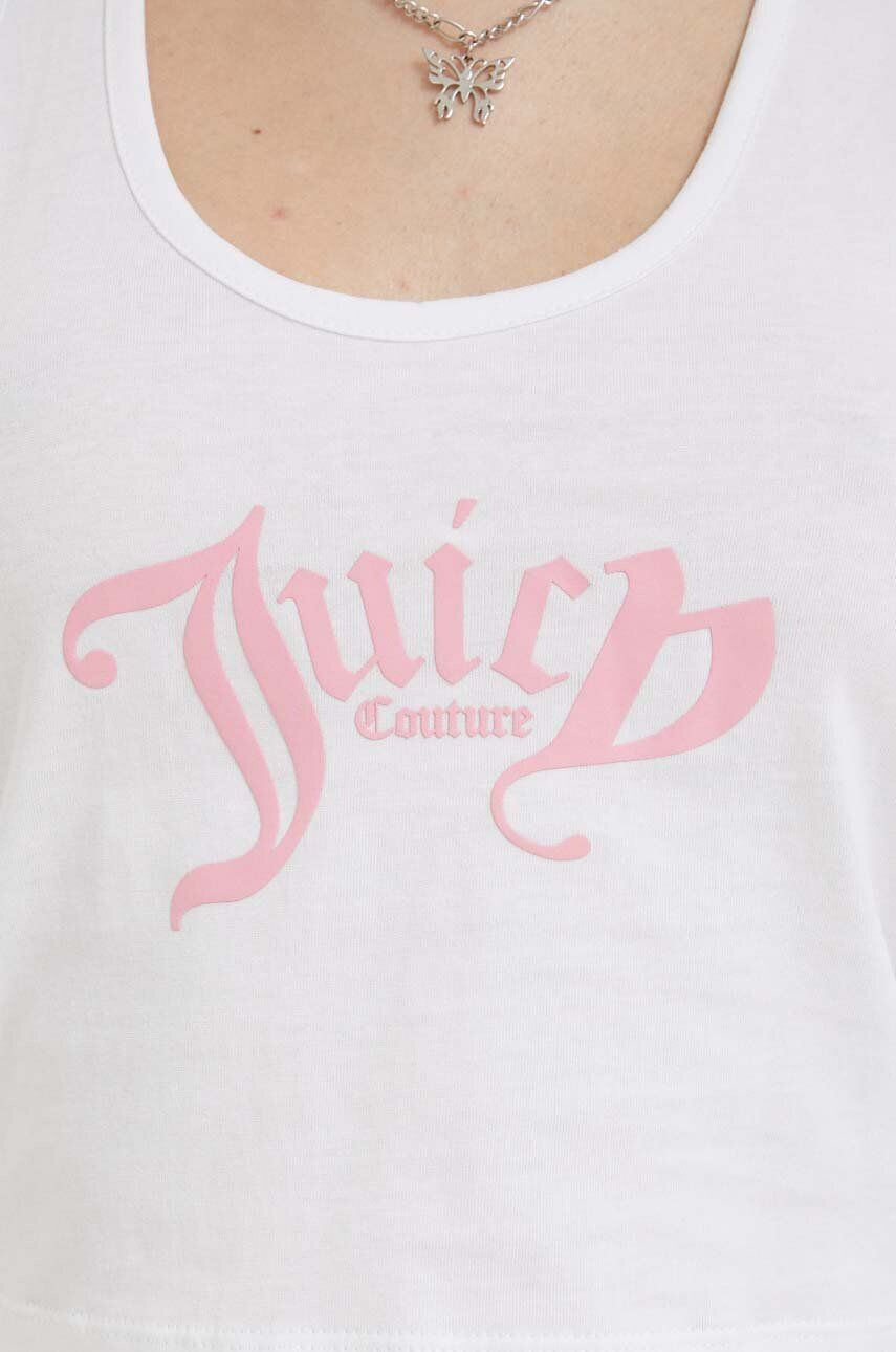 Juicy Couture Bombažen top bela barva - Pepit.si