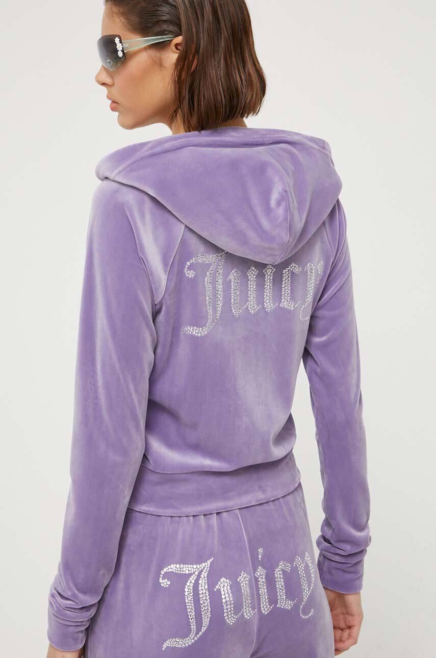 Juicy Couture Pulover Madison ženski vijolična barva s kapuco - Pepit.si