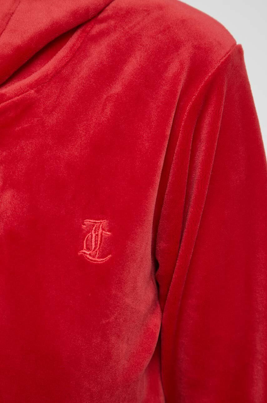 Juicy Couture Pulover Robertson ženski rdeča barva s kapuco - Pepit.si