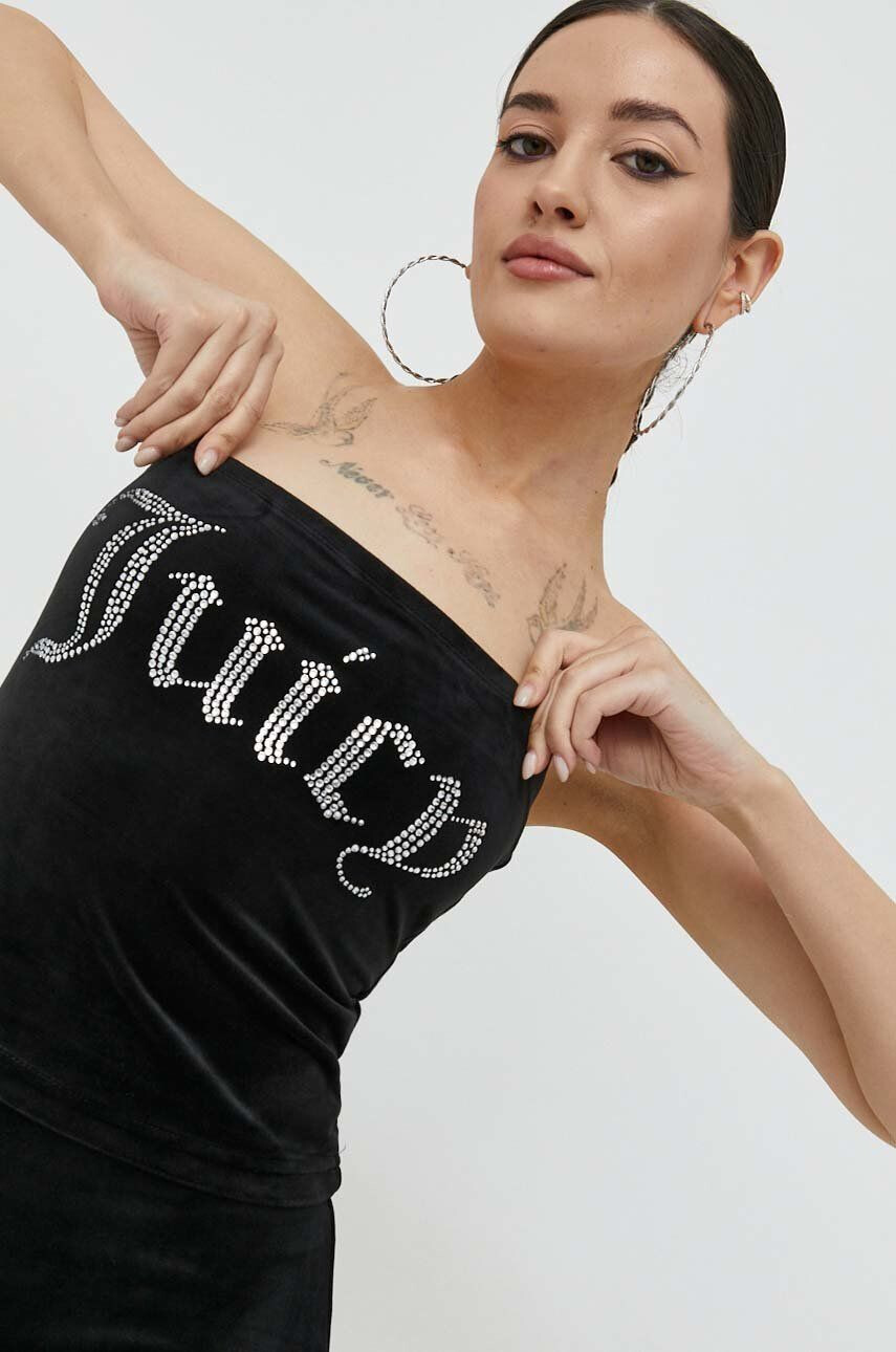 Juicy Couture Top Babey ženski črna barva - Pepit.si