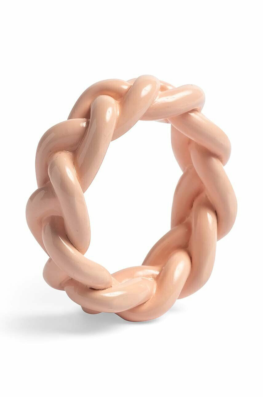 &k amsterdam Obročki za servete Braid Pink Set 4-pack - Pepit.si