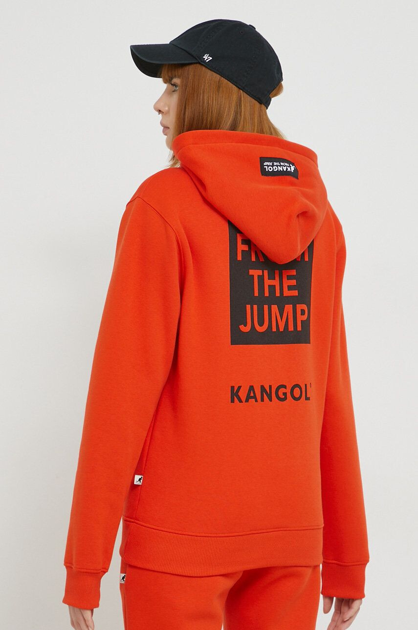 Kangol Bluza unisex oranžna barva s kapuco - Pepit.si