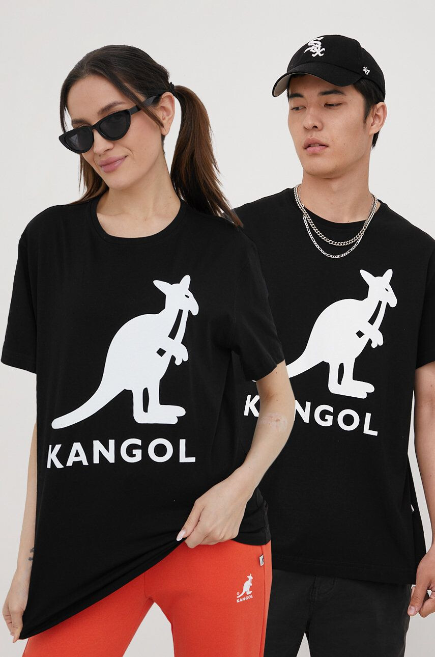 Kangol Bombažen t-shirt črna barva - Pepit.si