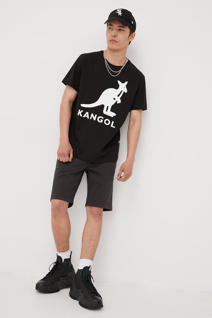 Kangol Bombažen t-shirt črna barva - Pepit.si