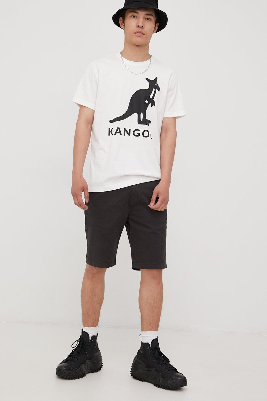 Kangol Bombažen t-shirt bež barva - Pepit.si