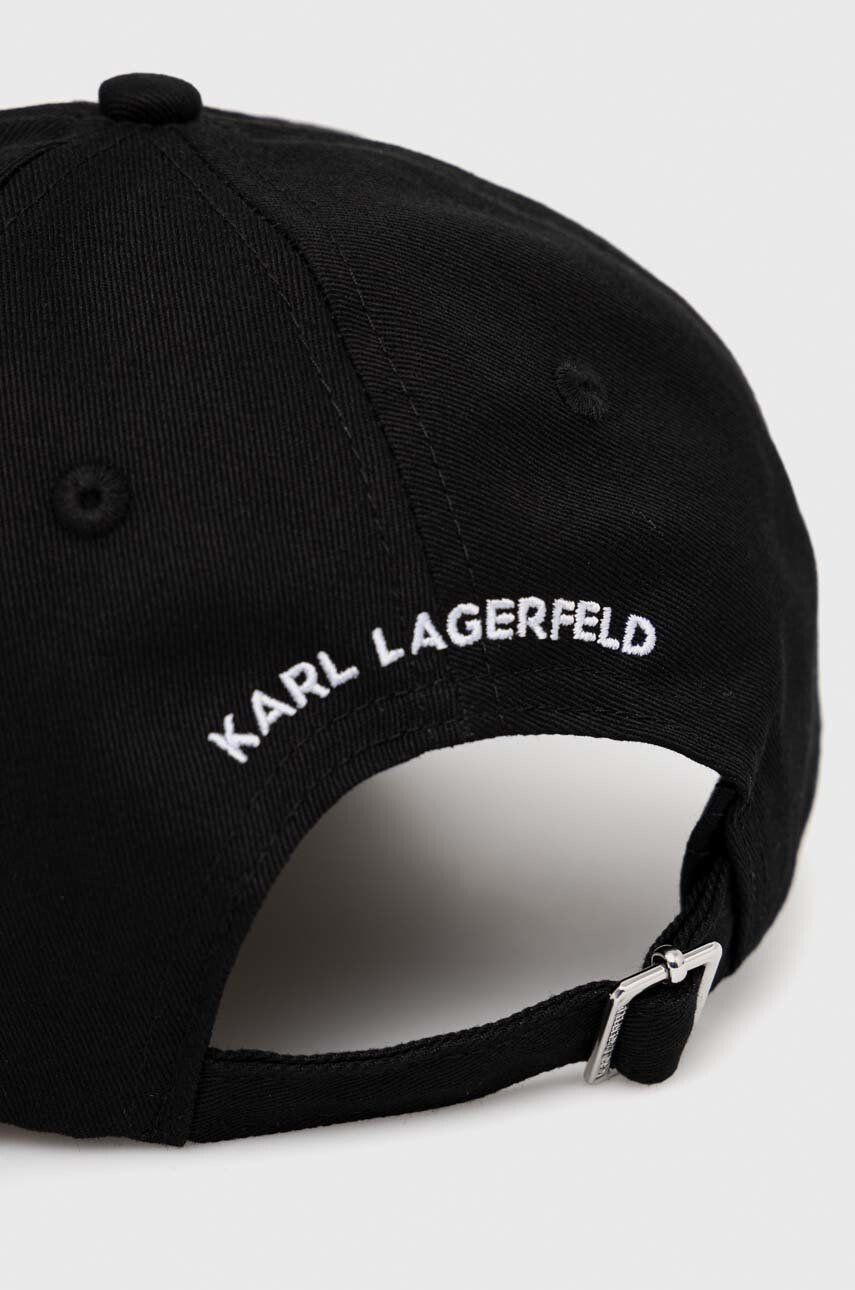 Karl Lagerfeld Bombažna bejzbolska kapa črna barva - Pepit.si