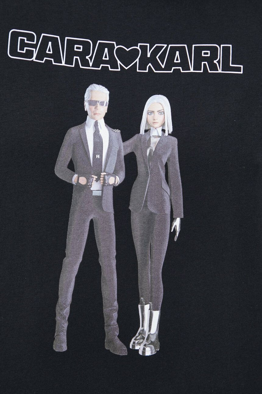 Karl Lagerfeld Bombažna kratka majica x Cara Delevingne - Pepit.si