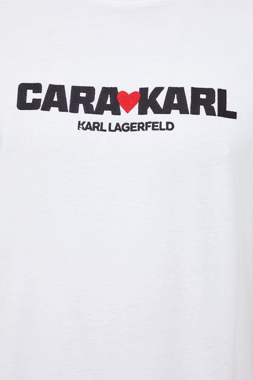 Karl Lagerfeld Bombažna kratka majica x Cara Delevingne - Pepit.si