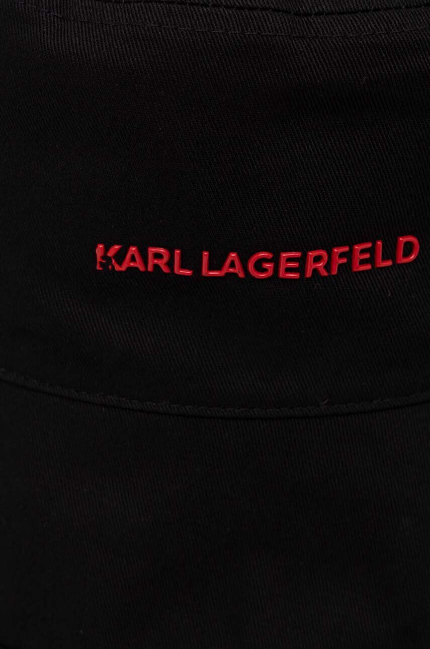 Karl Lagerfeld Bombažni klobuk bež barva - Pepit.si