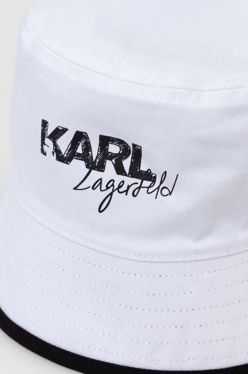 Karl Lagerfeld Dvostranski bombažen klobuk črna barva - Pepit.si