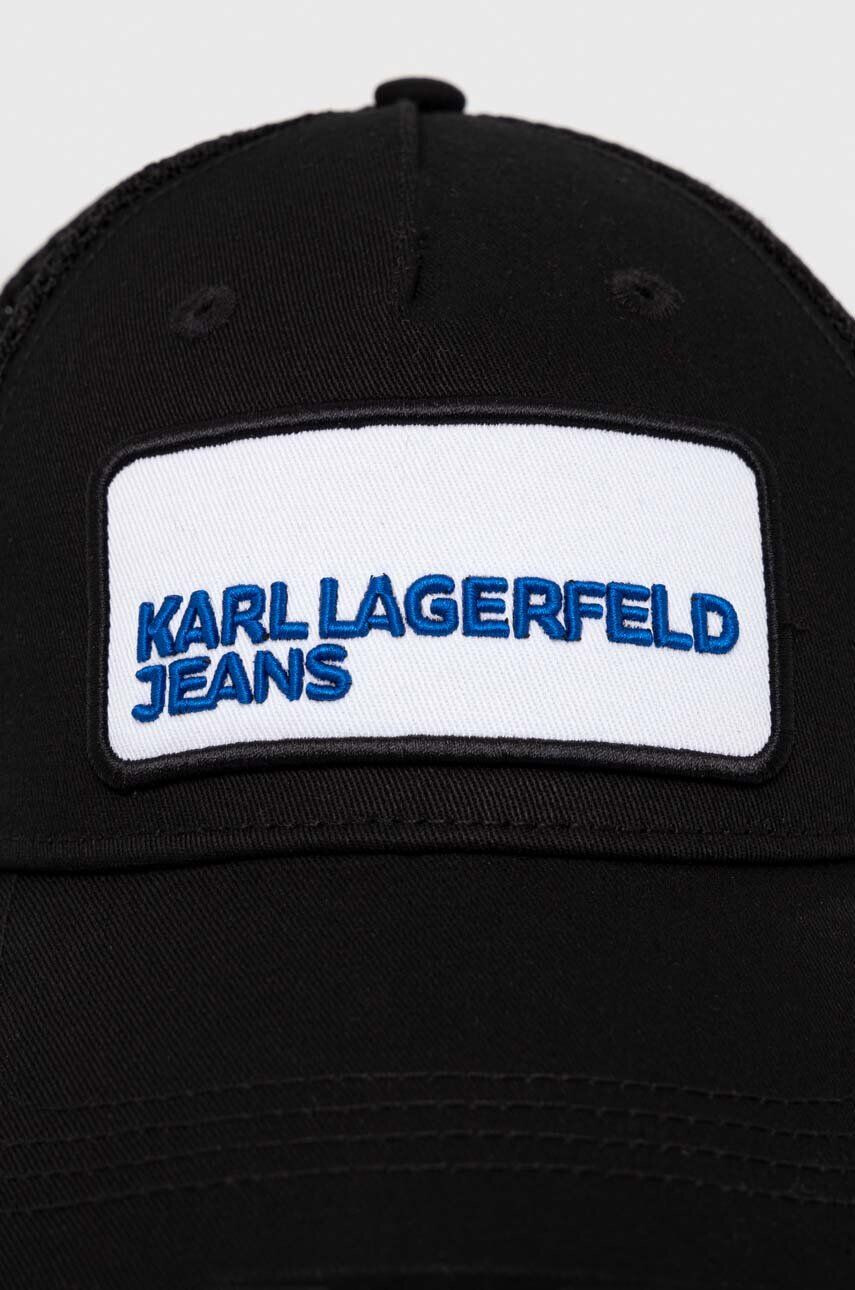 Karl Lagerfeld Jeans Kapa s šiltom črna barva - Pepit.si