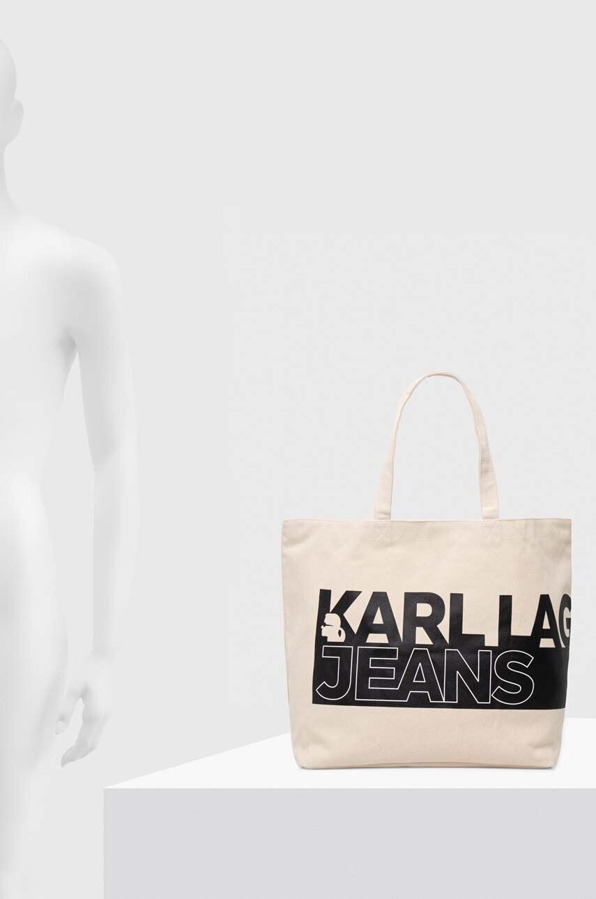 Karl Lagerfeld Jeans Torbica srebrna barva - Pepit.si