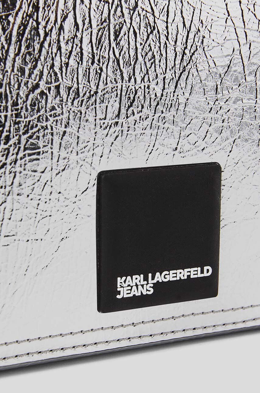 Karl Lagerfeld Jeans Torbica srebrna barva - Pepit.si