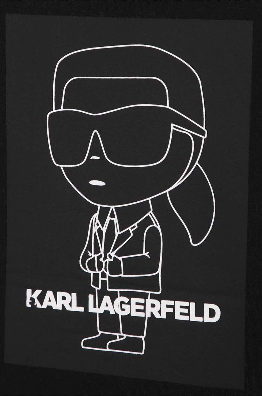 Karl Lagerfeld Otroška bombažna kratka majica črna barva - Pepit.si