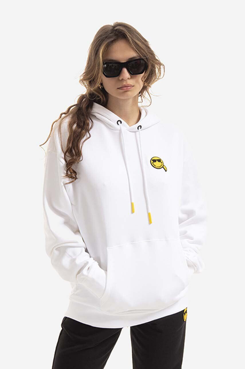 Karl Lagerfeld Pulover Unisex Smiley Hoodie ženski črna barva s kapuco - Pepit.si