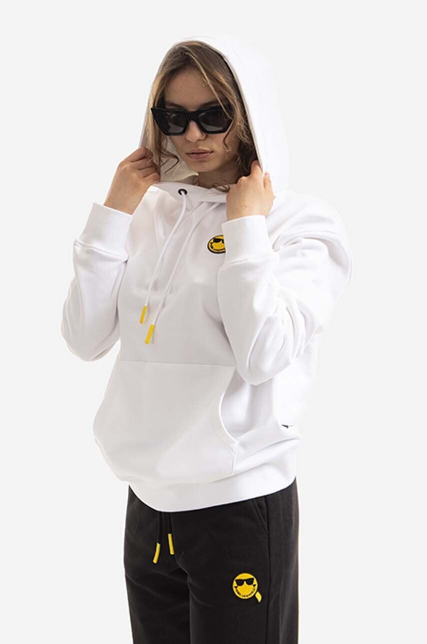 Karl Lagerfeld Pulover Unisex Smiley Hoodie ženski črna barva s kapuco - Pepit.si