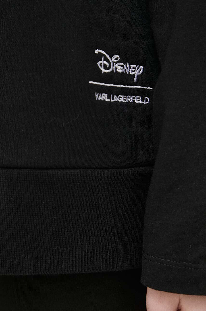 Karl Lagerfeld Pulover x Disney ženski črna barva s kapuco - Pepit.si