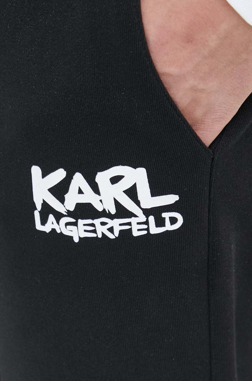 Karl Lagerfeld Spodnji del trenirke moški črna barva - Pepit.si