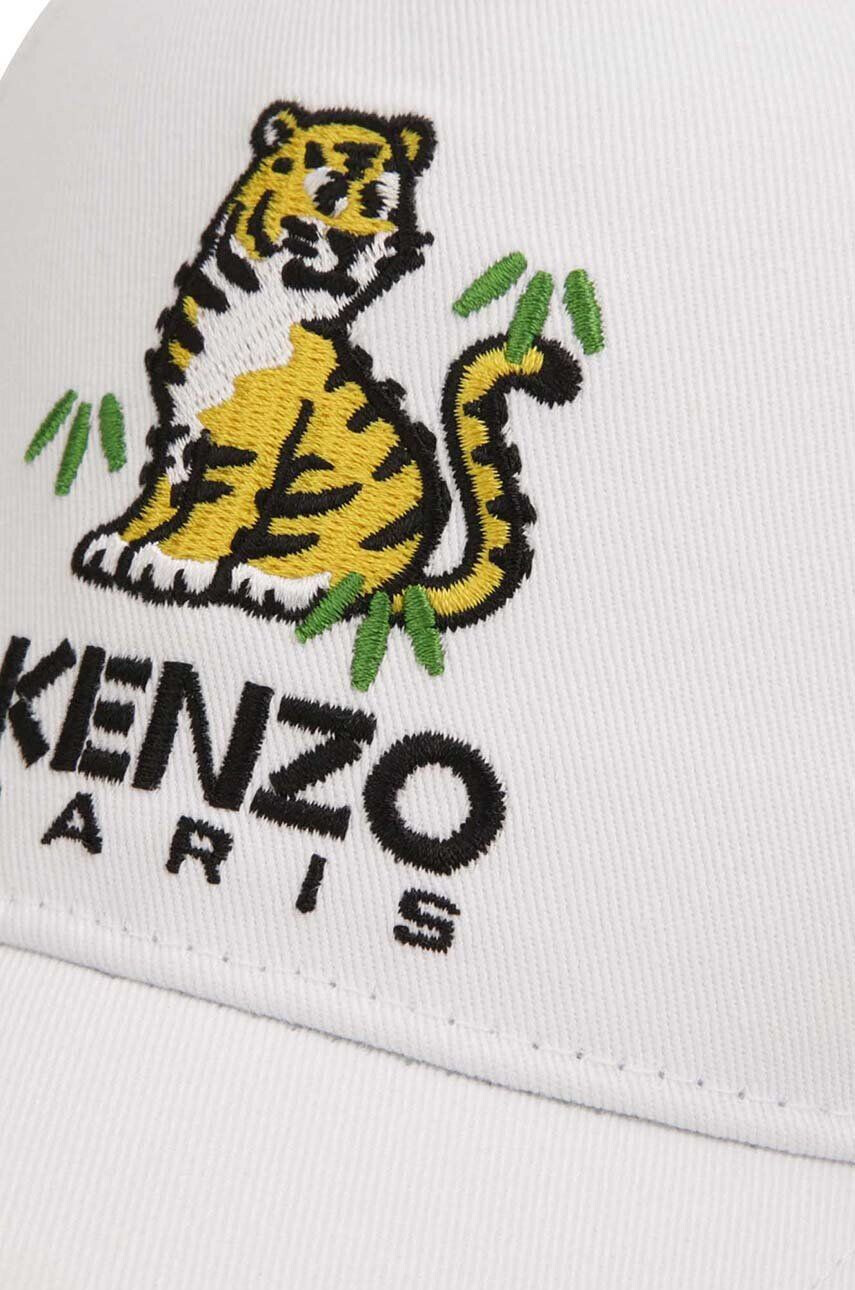 Kenzo kids Otroška bombažna bejzbolska kapa bela barva - Pepit.si