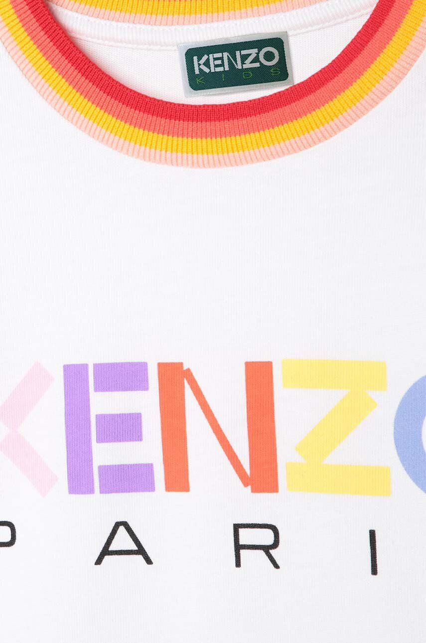 Kenzo kids Otroška bombažna kratka majica bela barva - Pepit.si